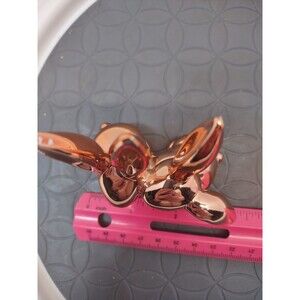 Charming Charlie Rose Gold Metallic Double Bunny Figurine Sculpture Modern Decor